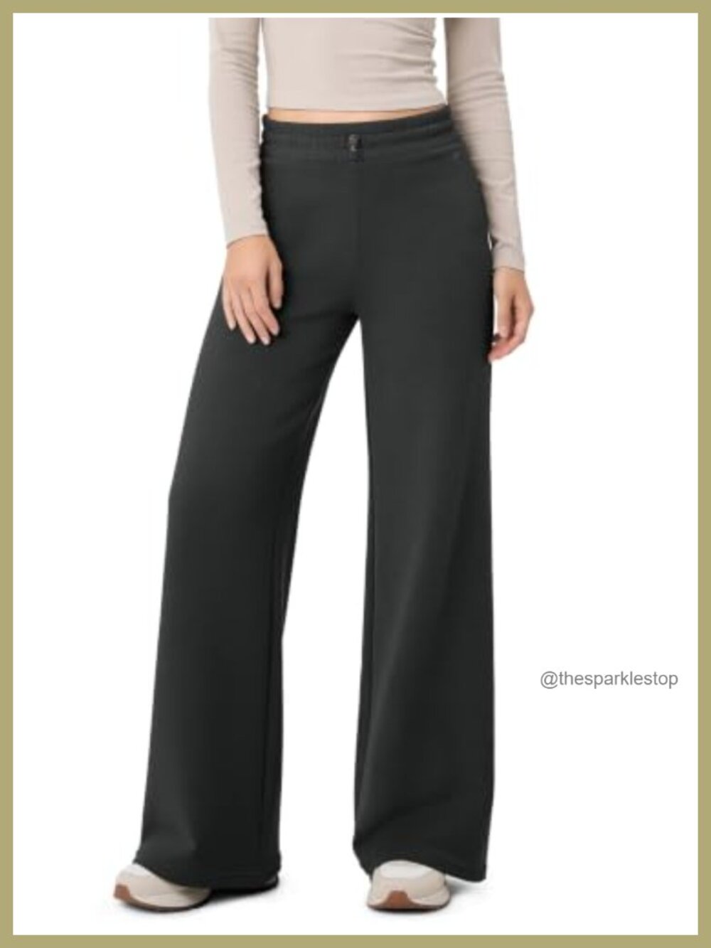 Modal Soft Slight Flare Wide Leg Pants High Rise Adjustable Casual Lounge